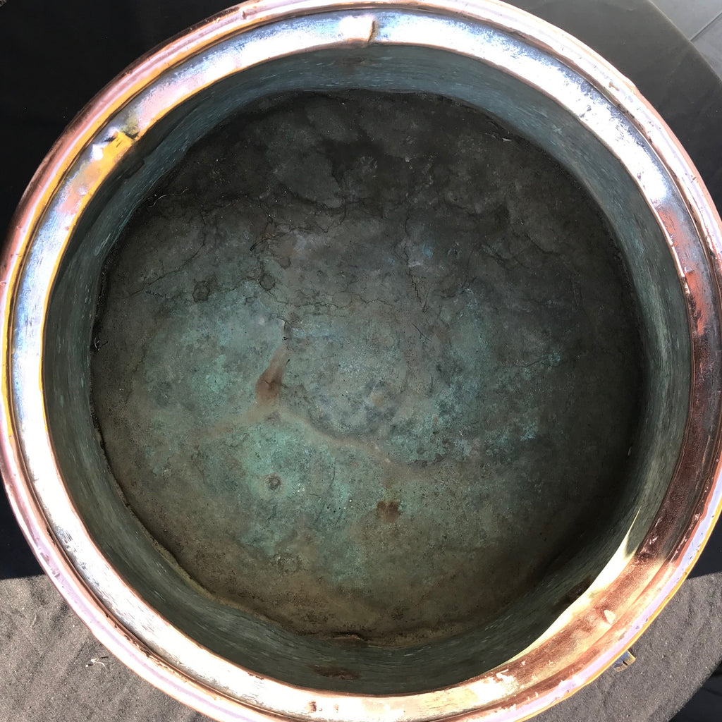 Arts and Crafts Copper Pot with Iron Handles - Detail View - 5