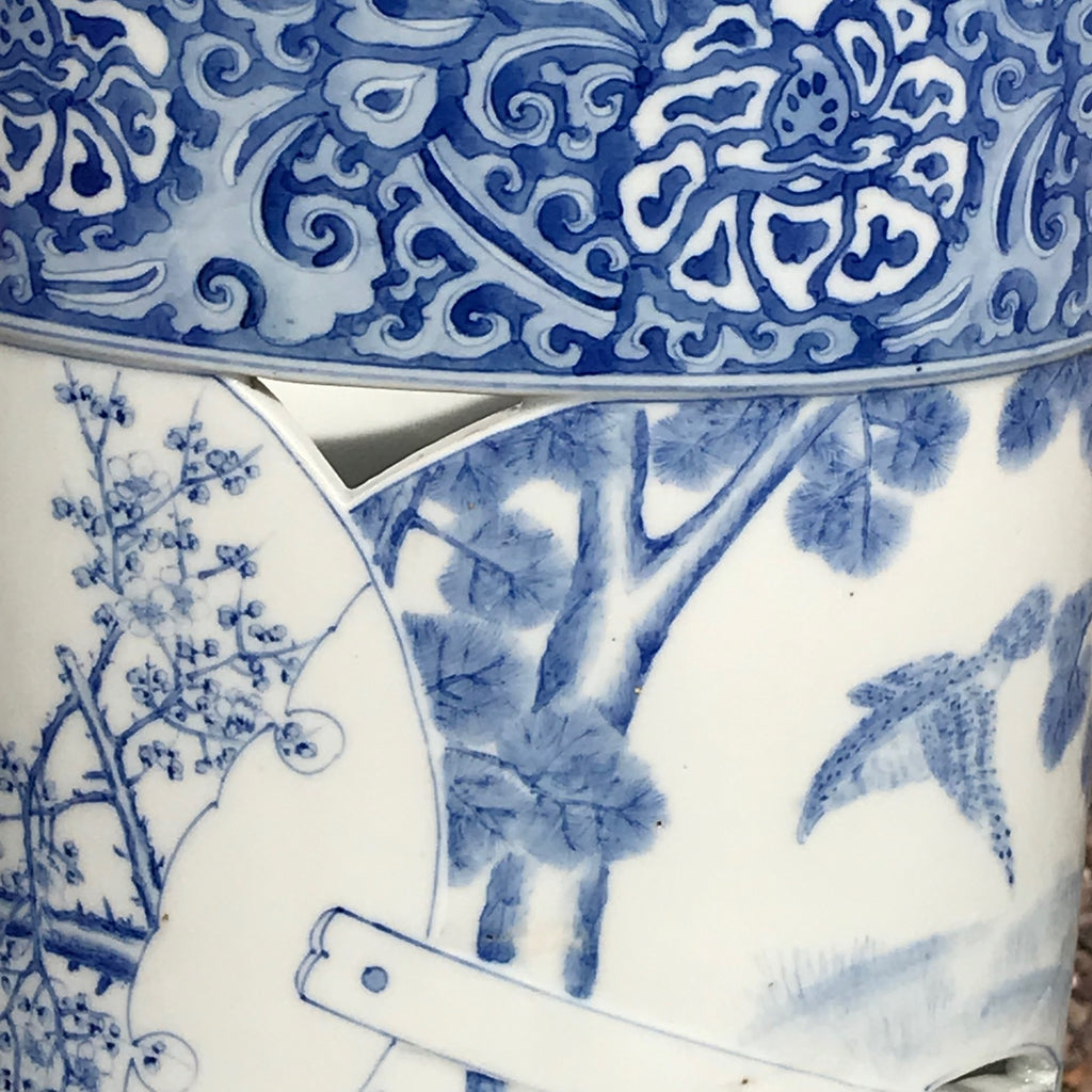 Japanese Blue & White Stick Stand - Detail View - 4