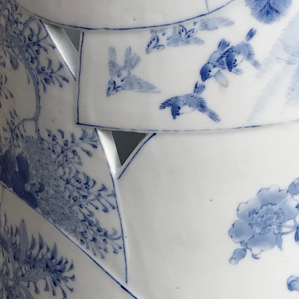 Japanese Blue & White Stick Stand - Detail View - 6