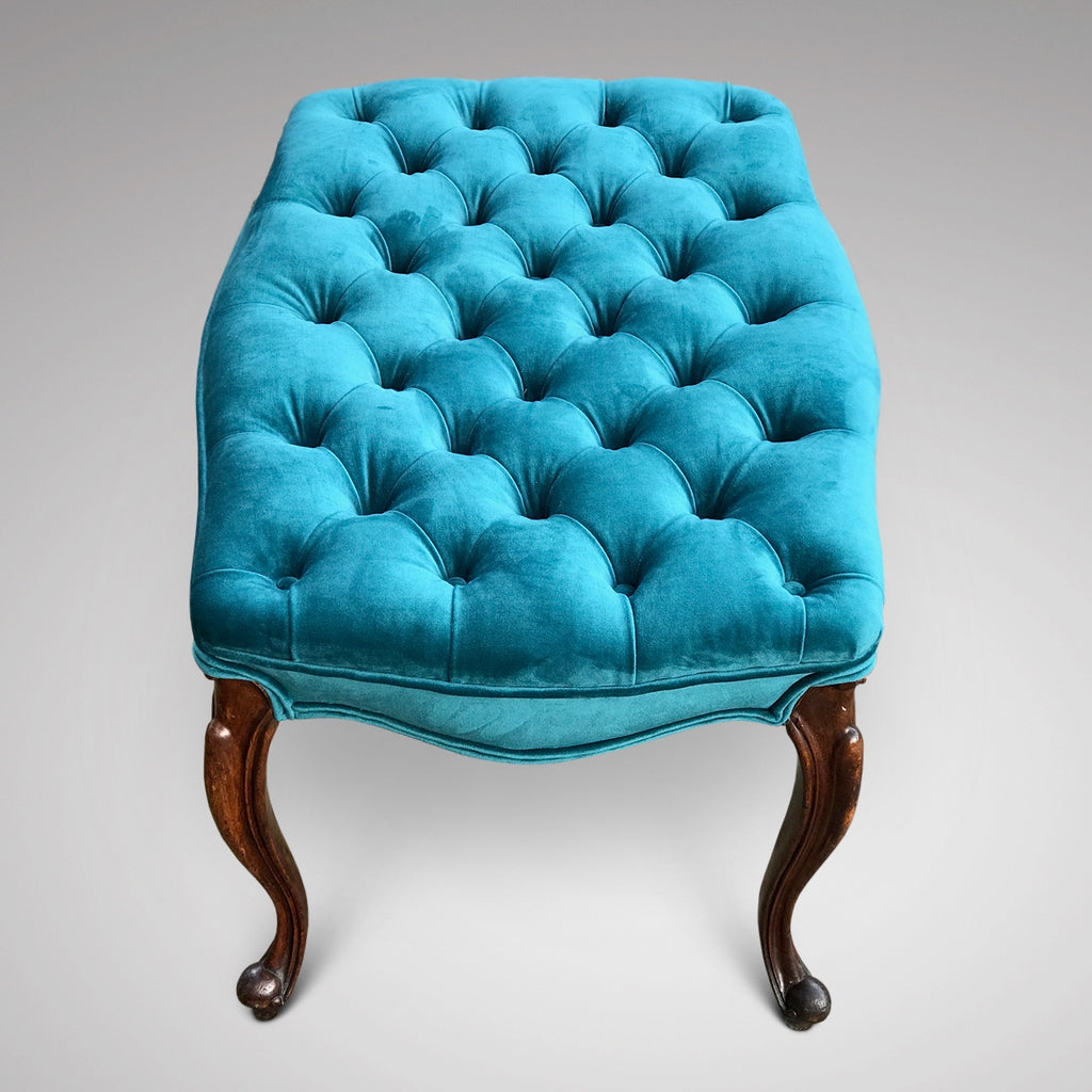 Victorian Rosewood Serpentine Stool - Top View - 2