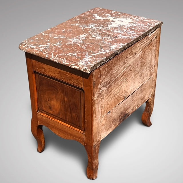 Antique French Fruitwood Commode with Marble Top - Back View - 2