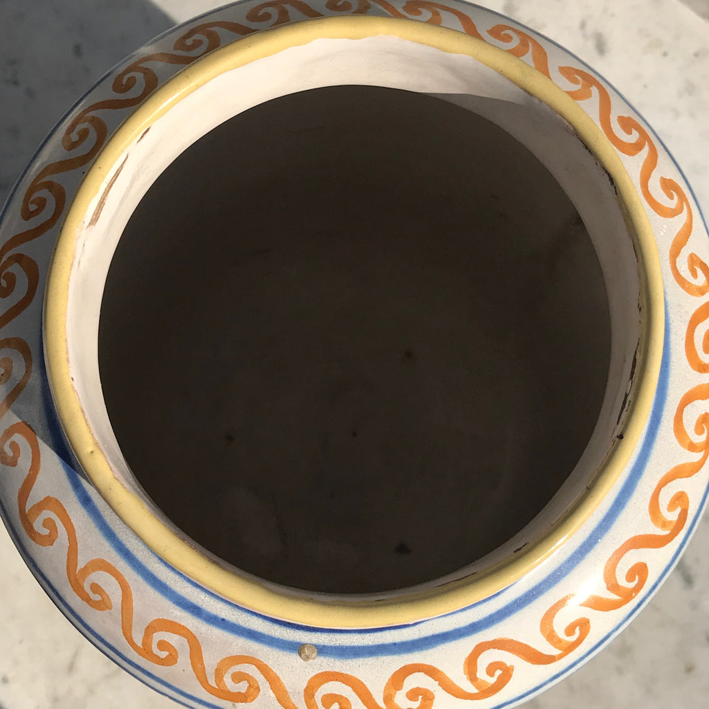 Large 18th Century Italian Tin Glazed Dry Drug Jar - Detail View - 6