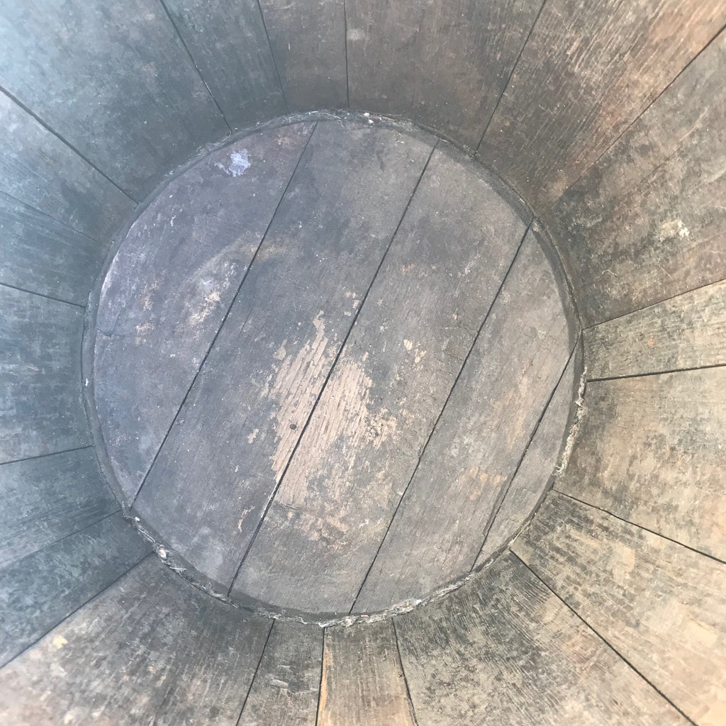 Antique English Oak Coopered Barrel - Detail View - 4