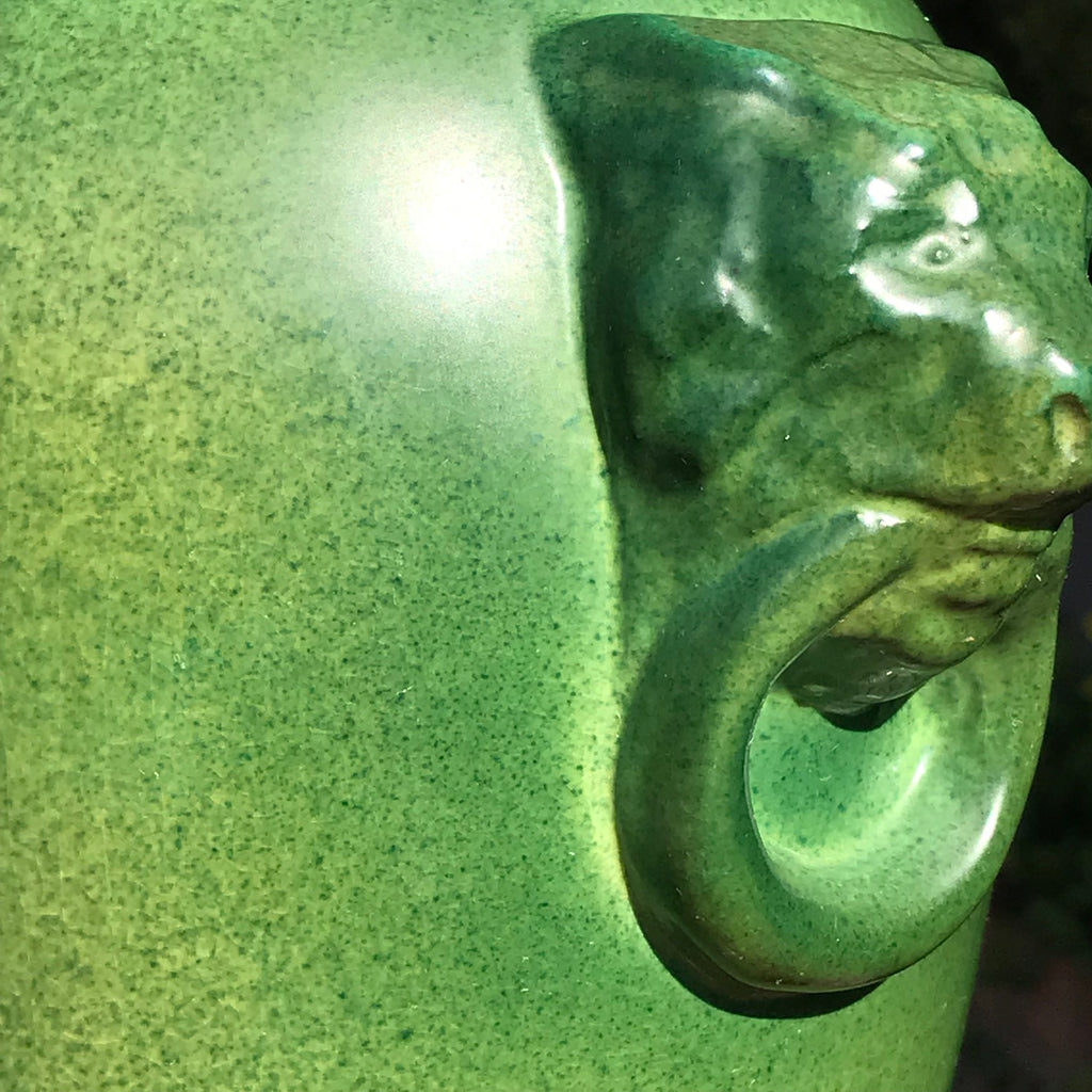 Pair of Green Ceramic Table Lamps - Detail View - 6