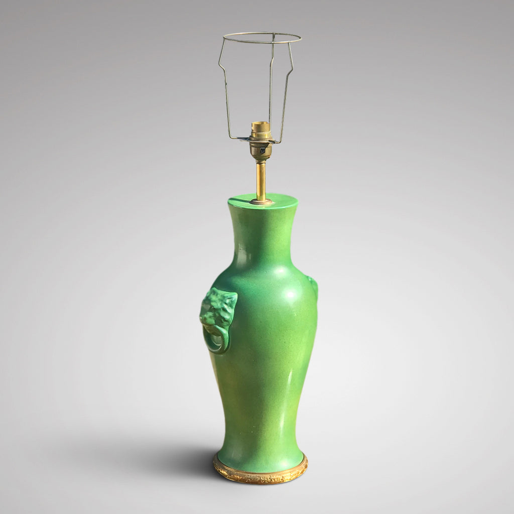 Pair of Green Ceramic Table Lamps - Main View - 3