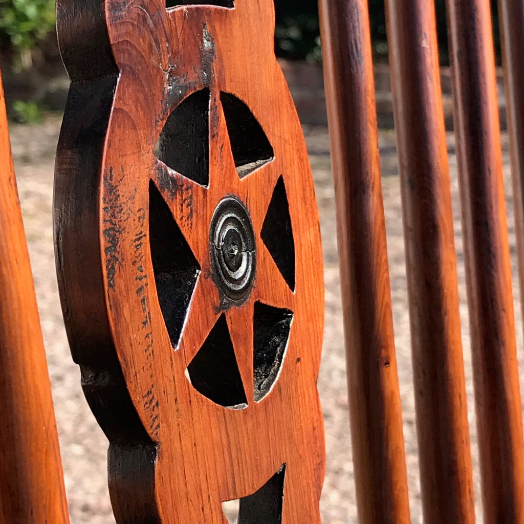 Pair of High Back Elm & Yew Windsor Armchairs - Detail View - 6