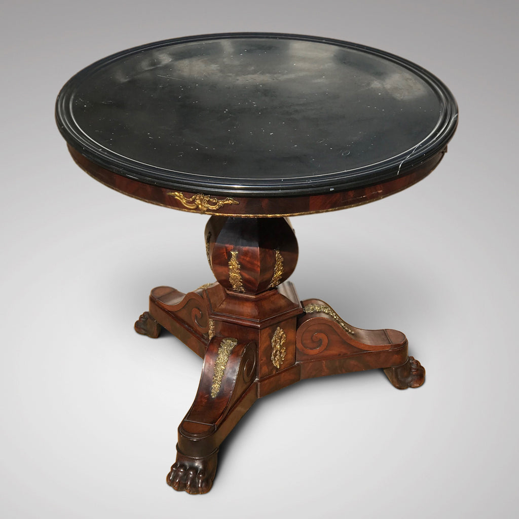19th Century French Mahogany & Marble Gueridon - Main View - 2