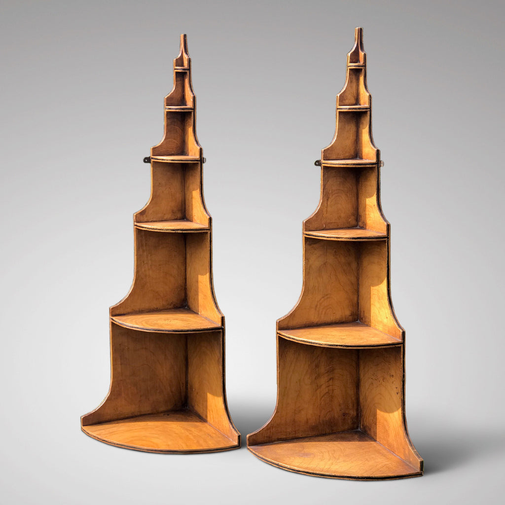 Pair of 19th Century 5 Tier Painted Wall Shelves - Main View - 1