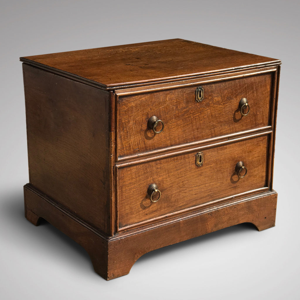 Small Early 19th Century Oak Coffer with Dummy Drawers - Main View - 2