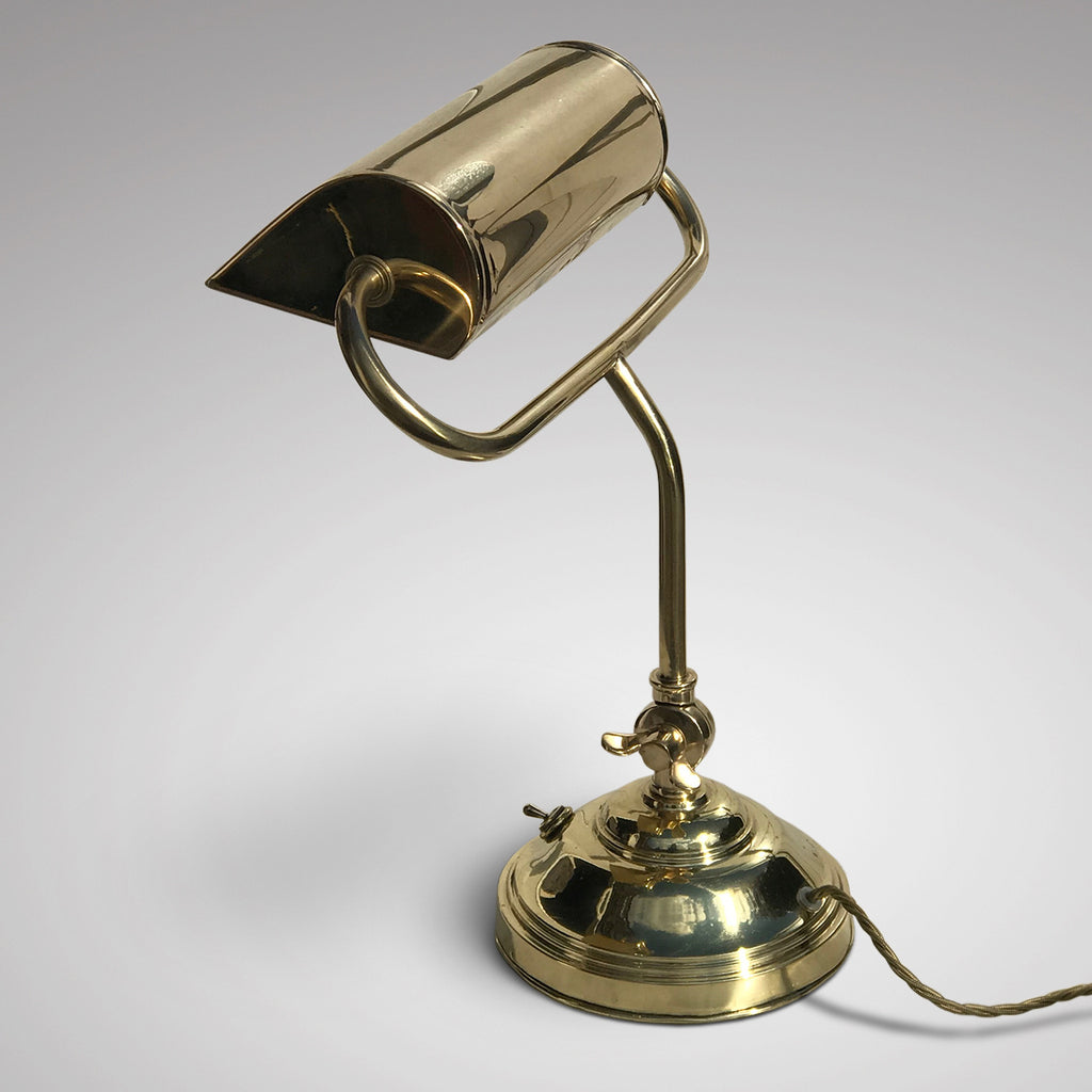 Early 20th Century Adjustable Brass Desk Lamp - Main View - 2