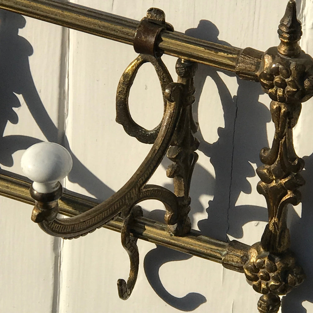 Victorian Gilt Metal Coat Rack - Detail View - 2