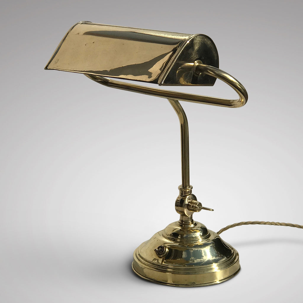 Early 20th Century Adjustable Brass Desk Lamp - Main View - 1