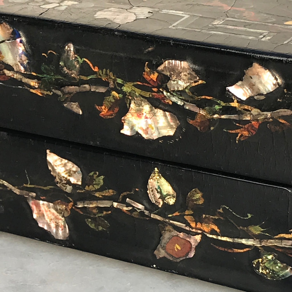 19th Century Mother of Pearl Chessboard with Backgammon Interior - Detail View - 10