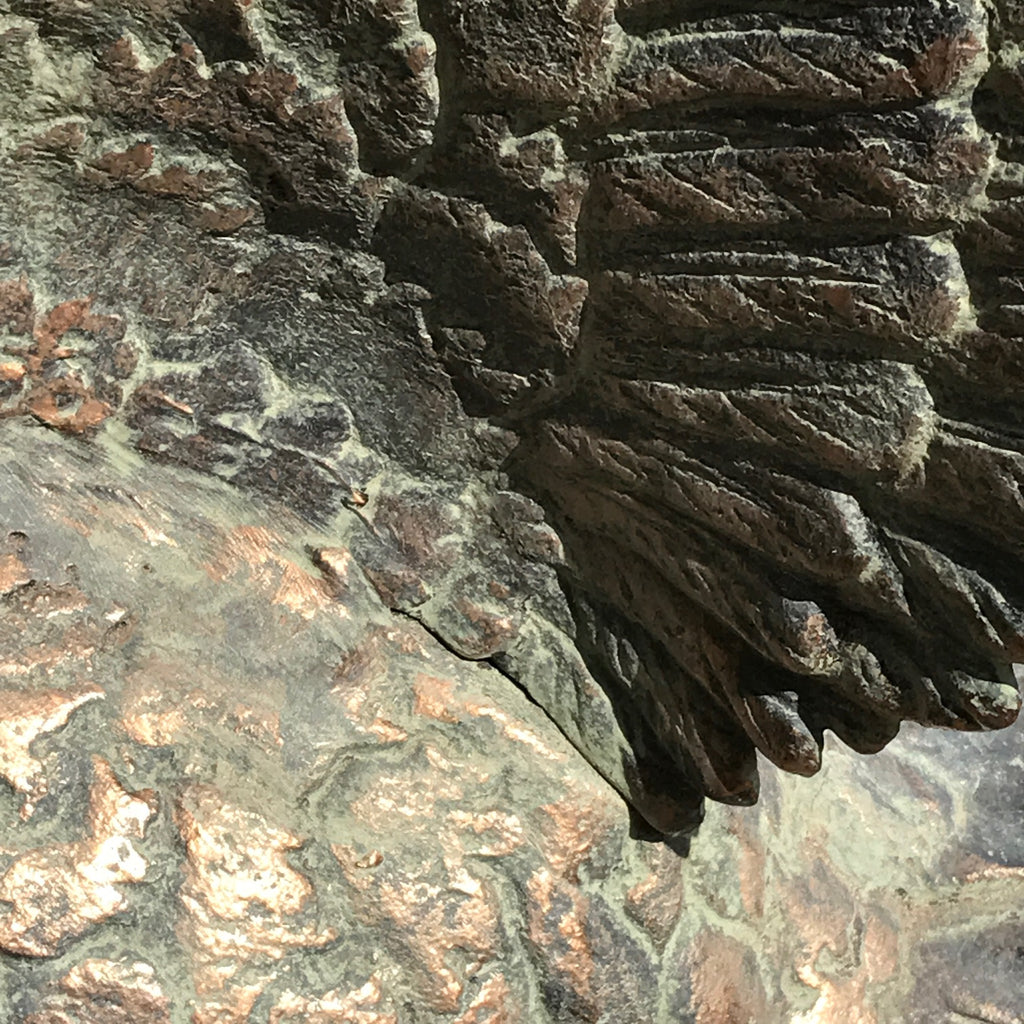 20th Century Cast Copper Alloy Swan - Wing Detail View - 5