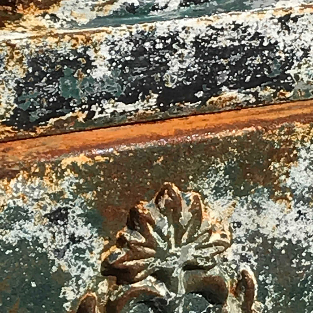 Pair of Victorian Cast Iron Urns on Plinths - Detail View - 4