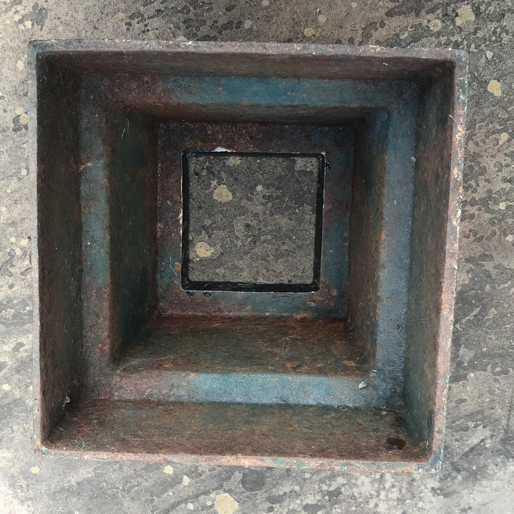 Pair of Victorian Cast Iron Urns on Plinths - Plinth View - 10