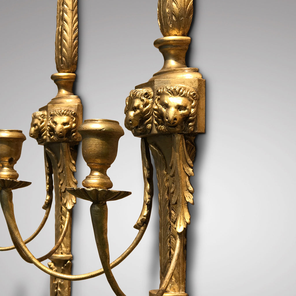 Pair of Regency Giltwood Wall Sconces - Side View - 2
