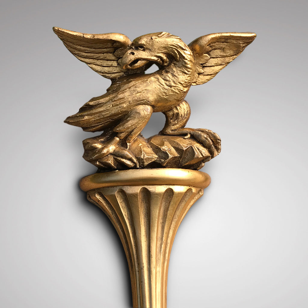 Pair of Regency Giltwood Wall Sconces - Detail View of Eagle - 3