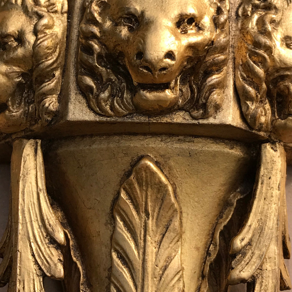 Pair of Regency Giltwood Wall Sconces - Column Detail View - 4