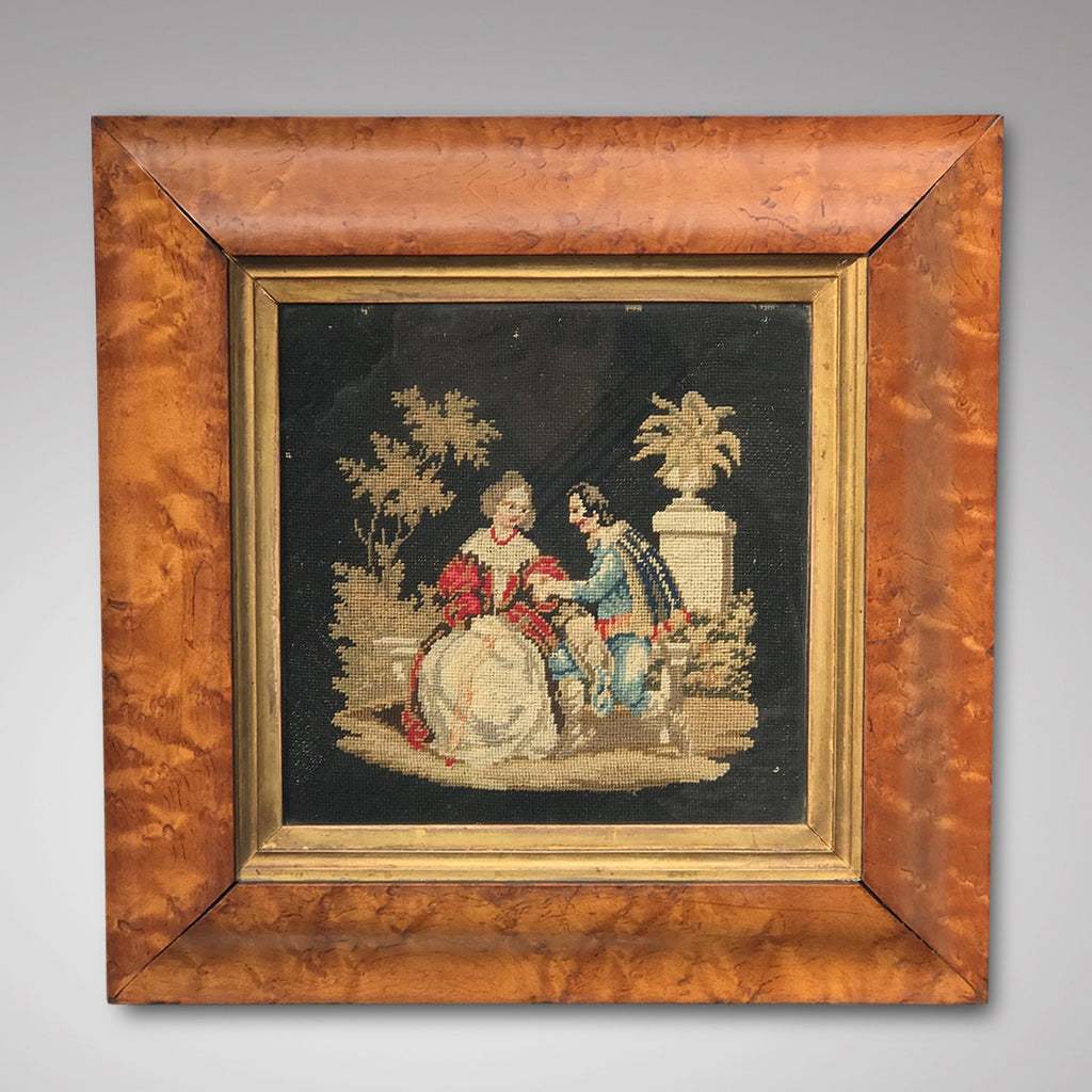 19th Century Needlework Picture in Maple Frame - Main View - 1