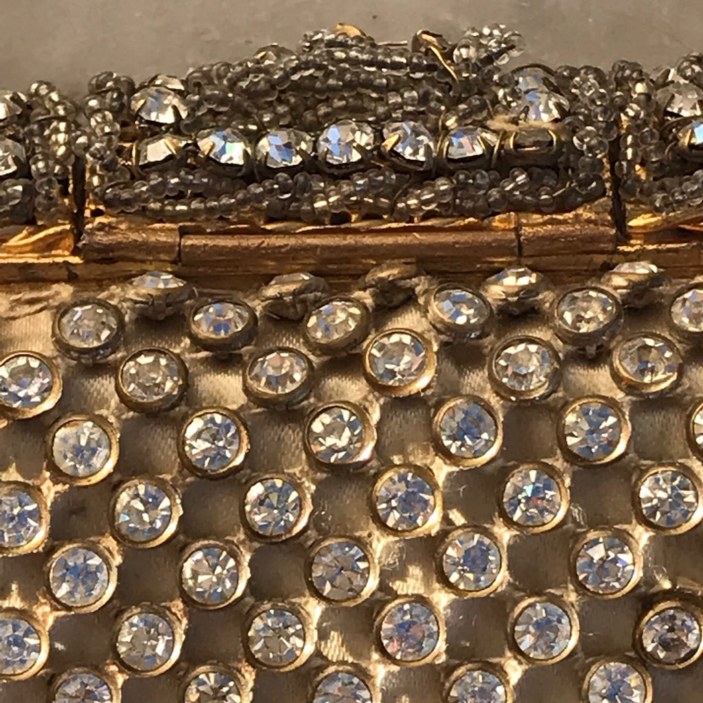 1950's French Diamante Evening Bag Compact