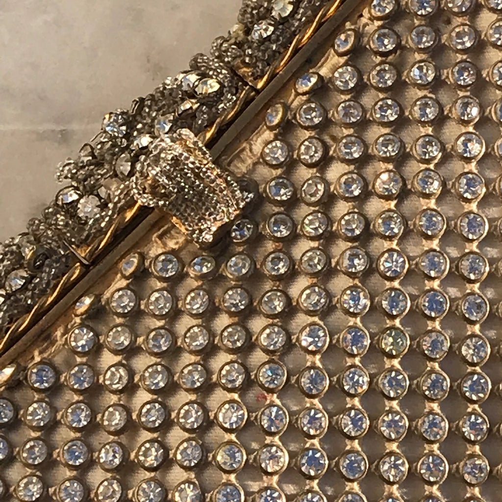 1950's French Diamante Evening Bag Compact
