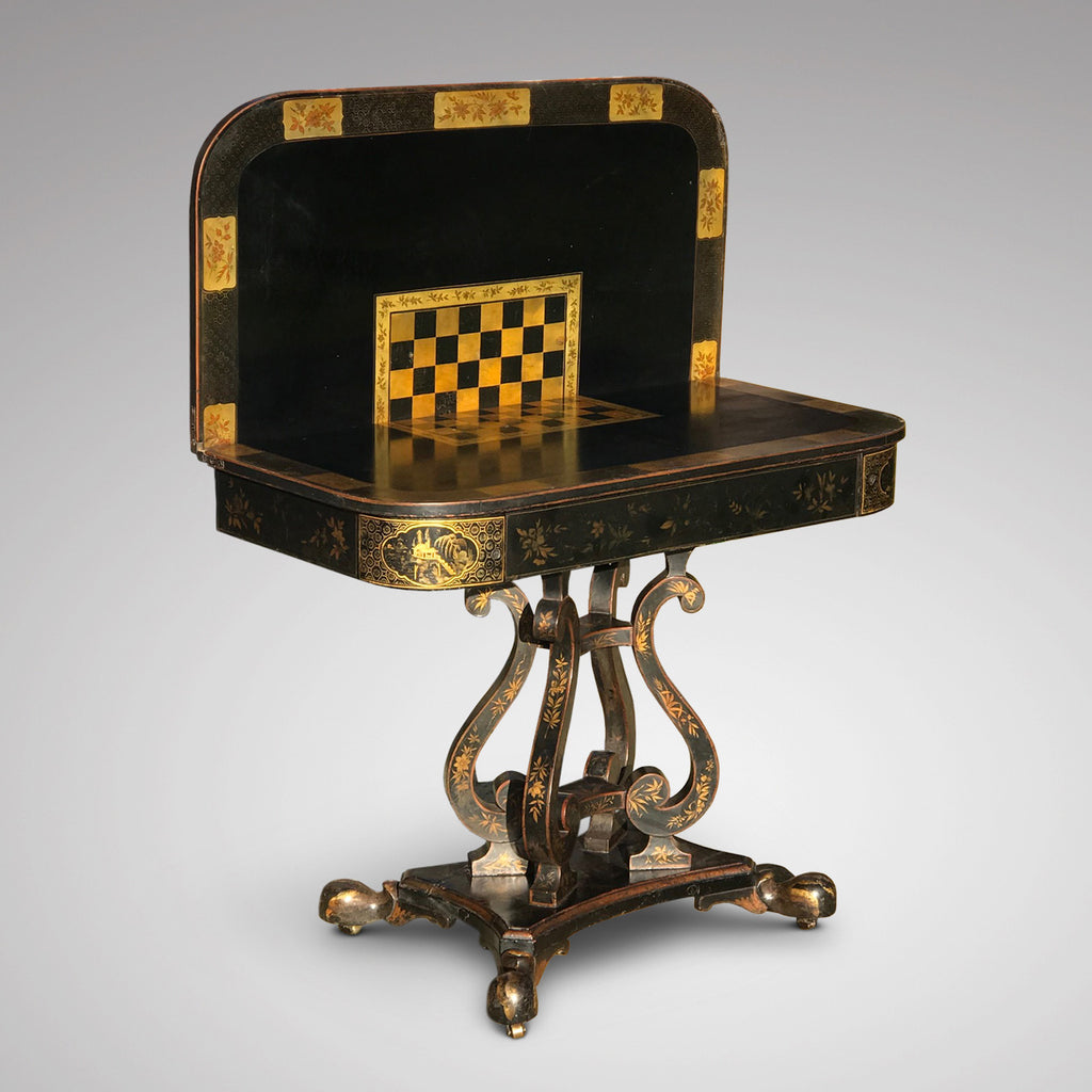 Regency Japanned & Painted Games Table