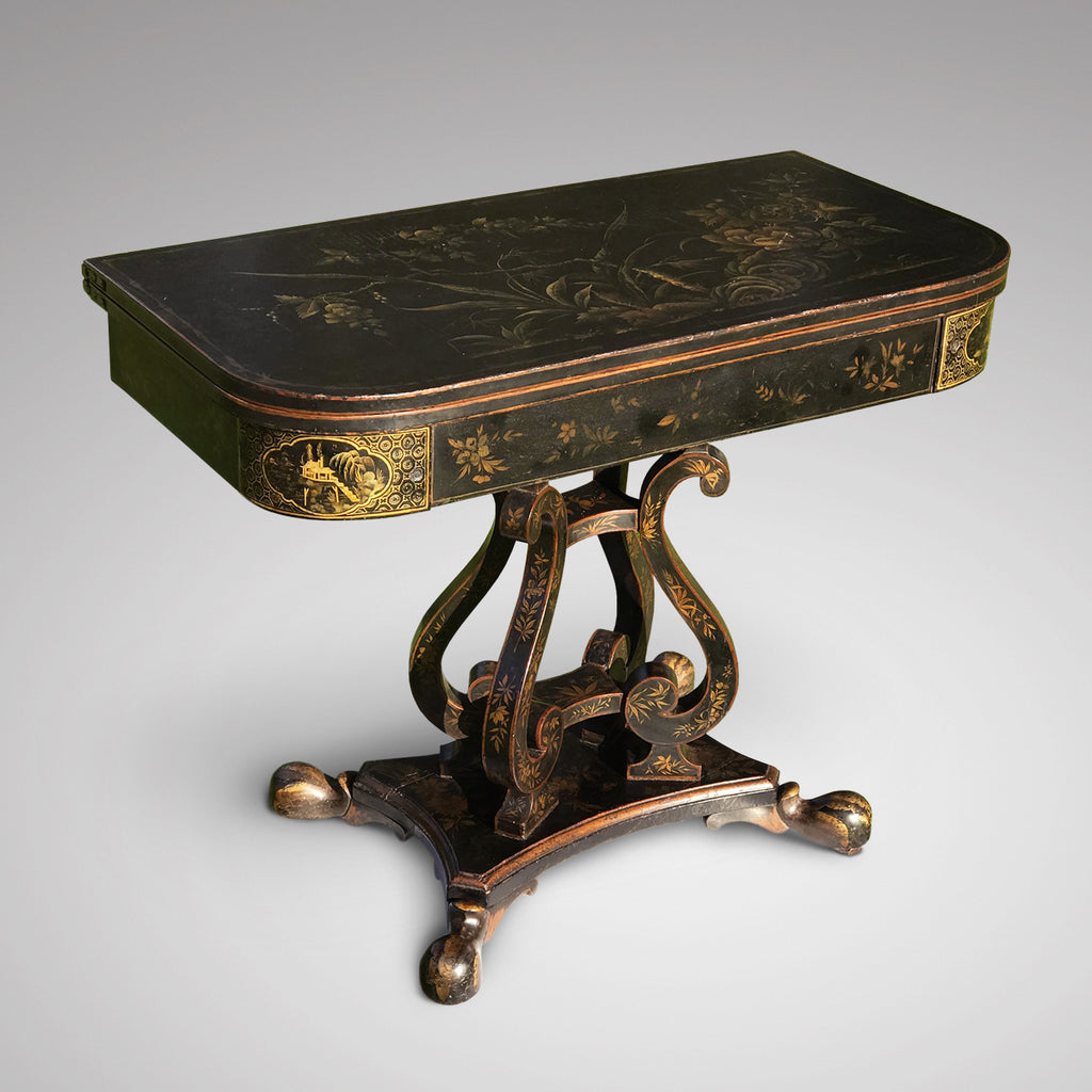 Regency Japanned & Painted Games Table