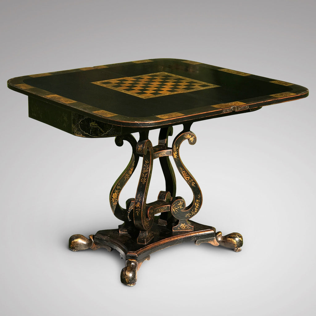 Regency Japanned & Painted Games Table