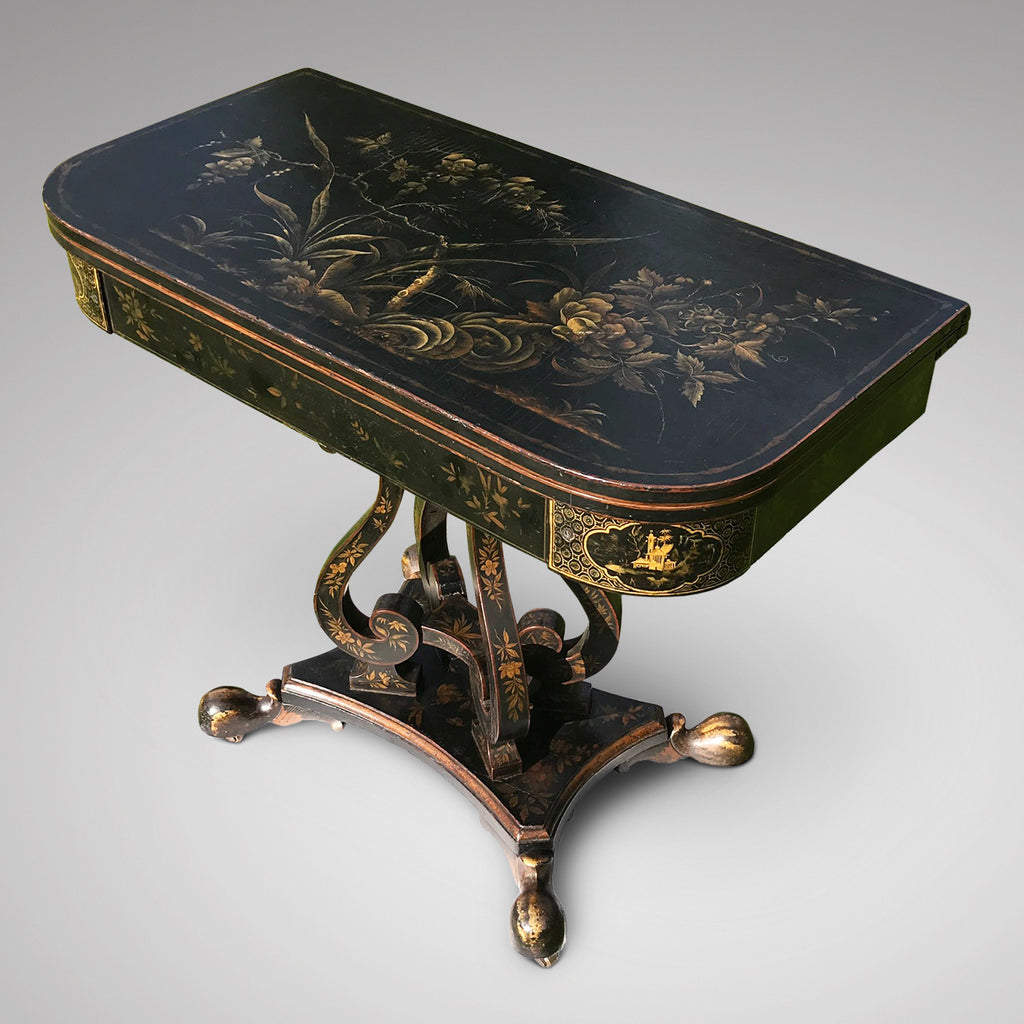 Regency Japanned & Painted Games Table
