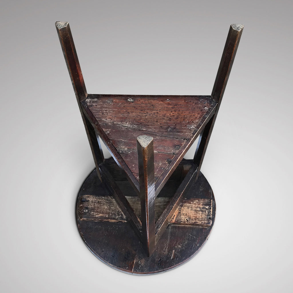 Georgian Oak Cricket Table - Underside View - 3