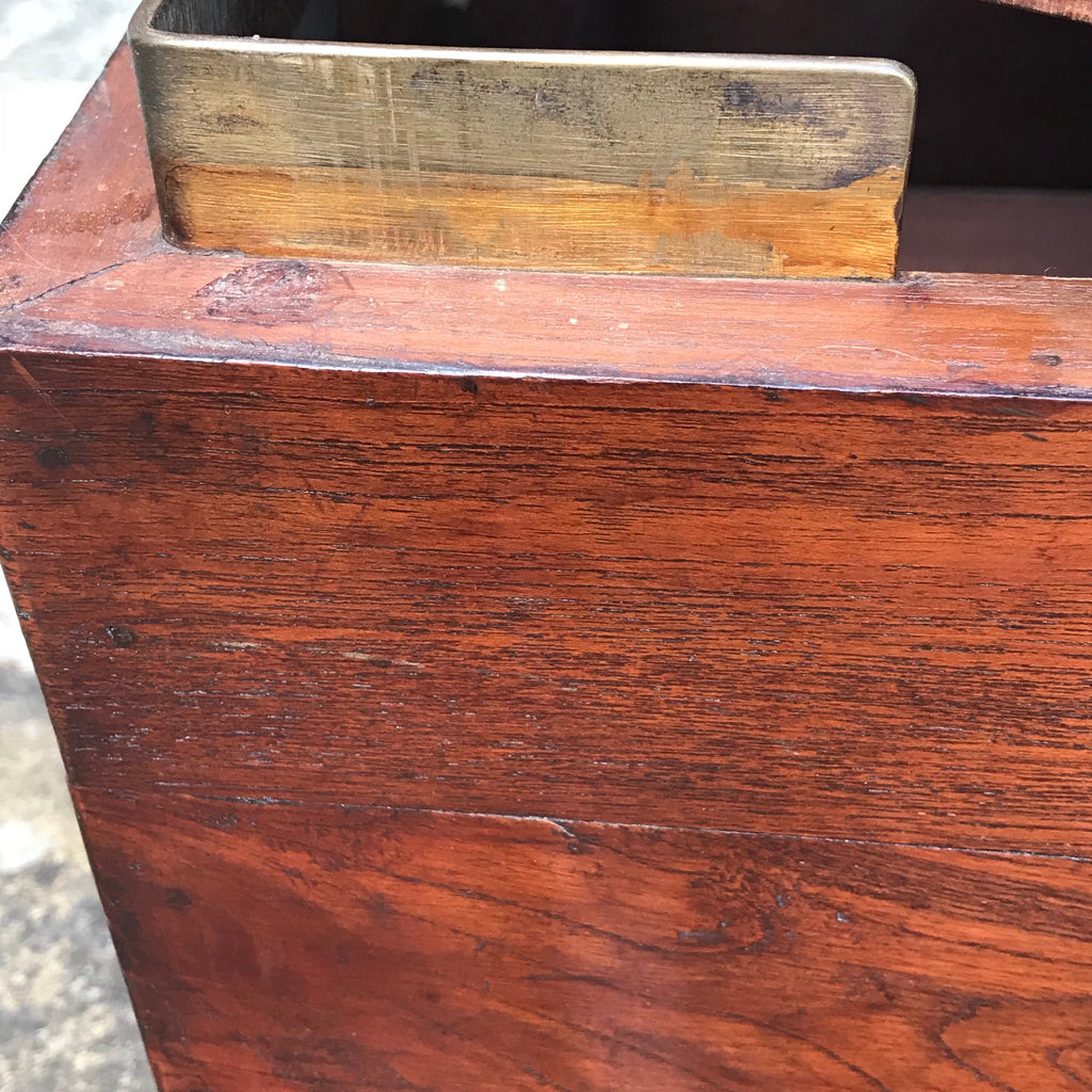 19th Century Padouk Campaign Trunk - Corner Detail View - 8