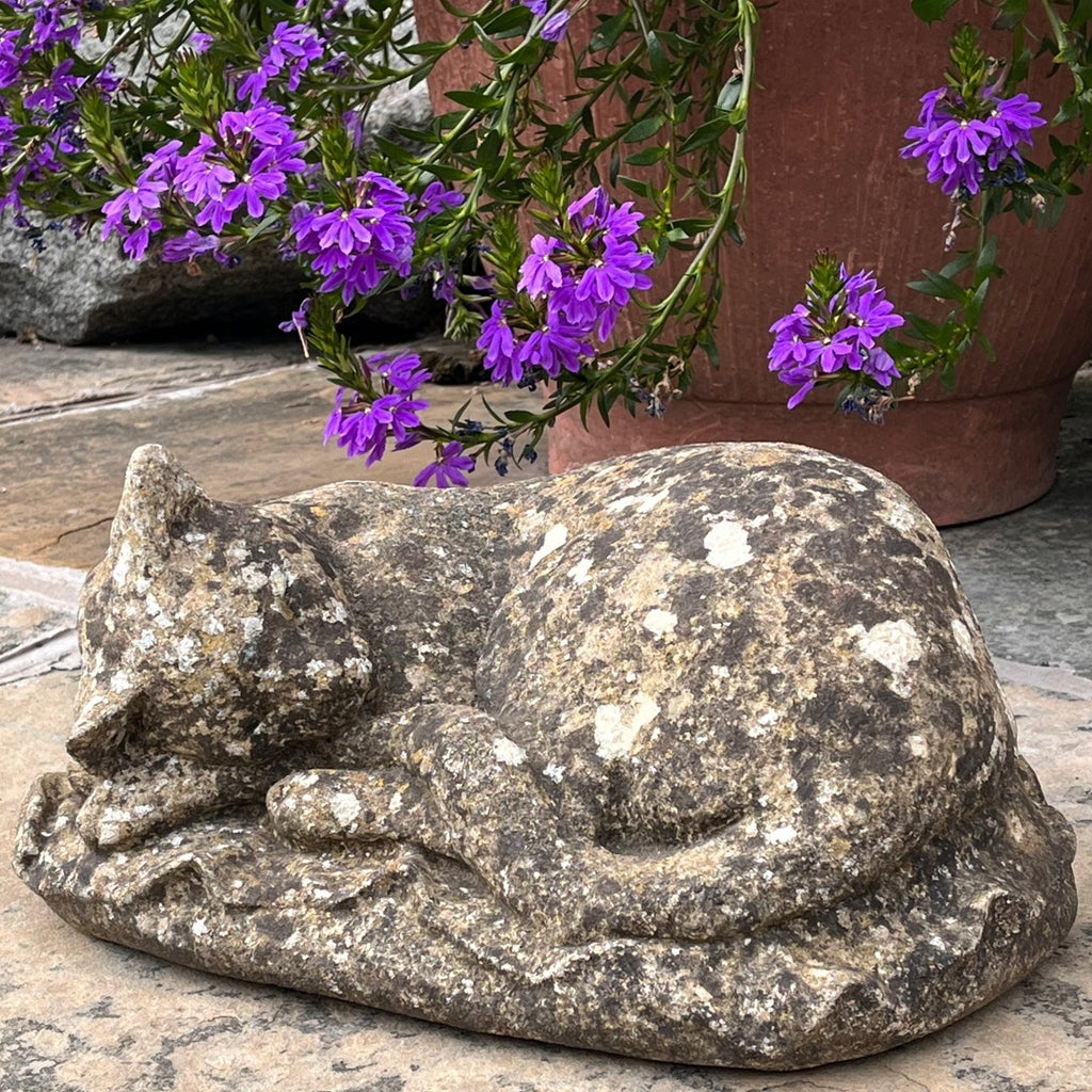 Vintage Sleeping Cat Garden Ornament - Main View - 1