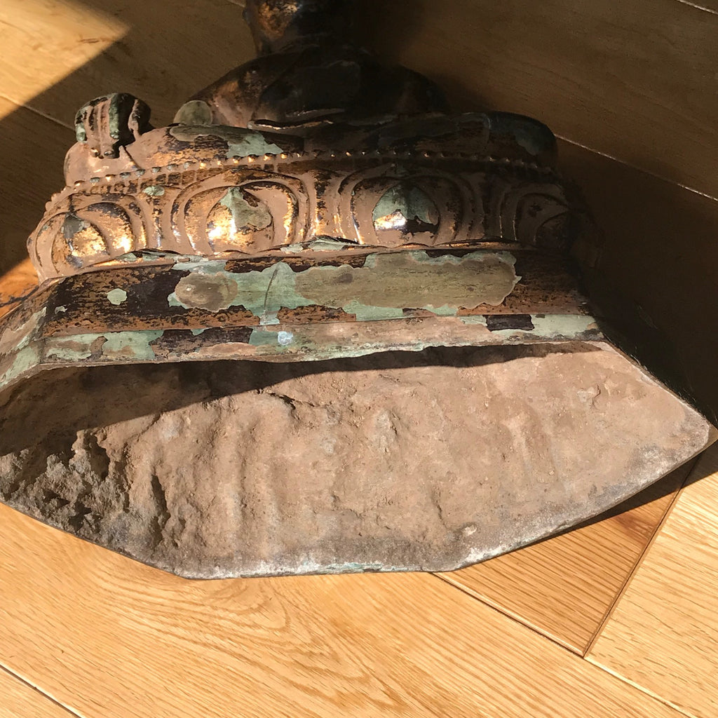 18th Century Gilt Bronze Buddha - Underside View - 7