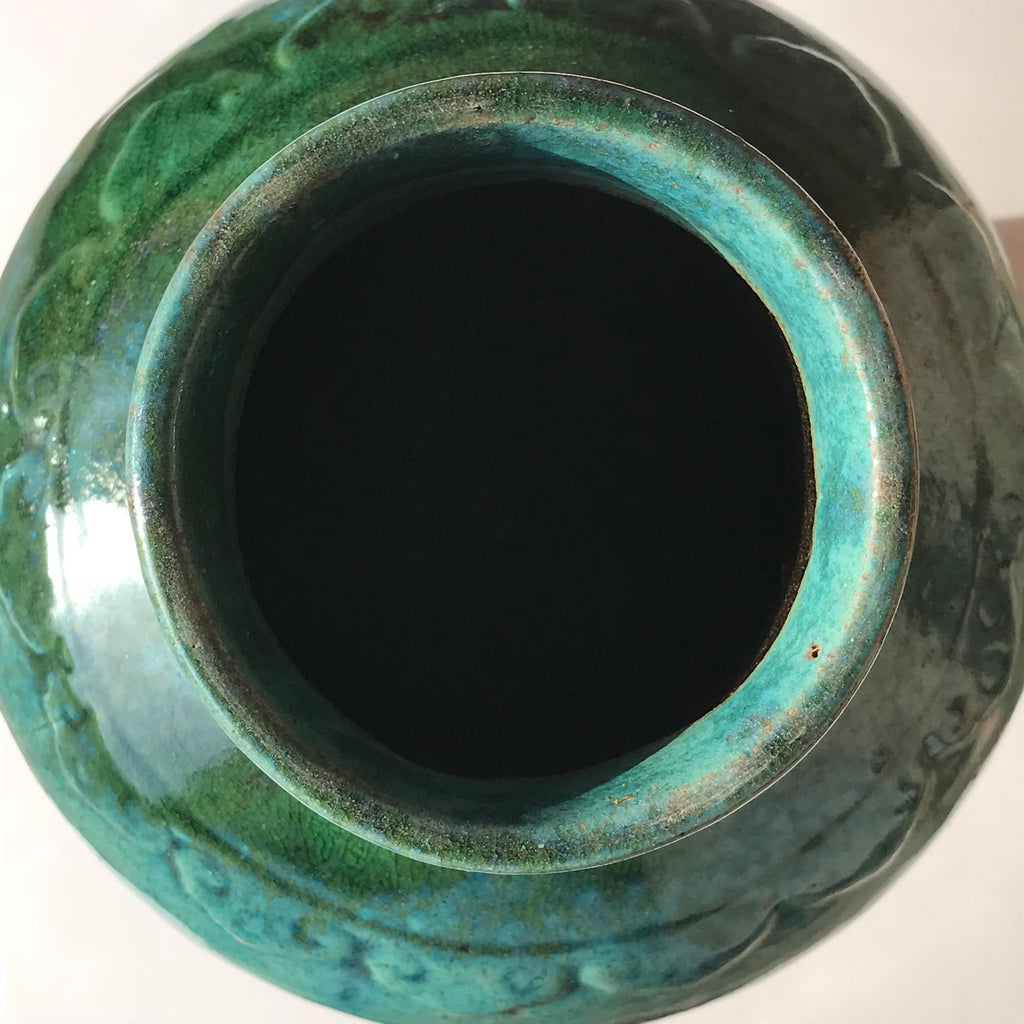 19th Century Chinese Jun Stoneware Vase & Cover - View of Rim- 6