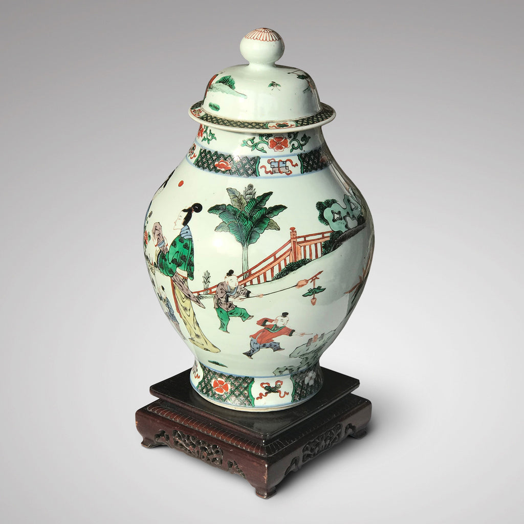 Late 18th/Early 19th Century Chinese Vase with Bud Finial - Front View - 3
