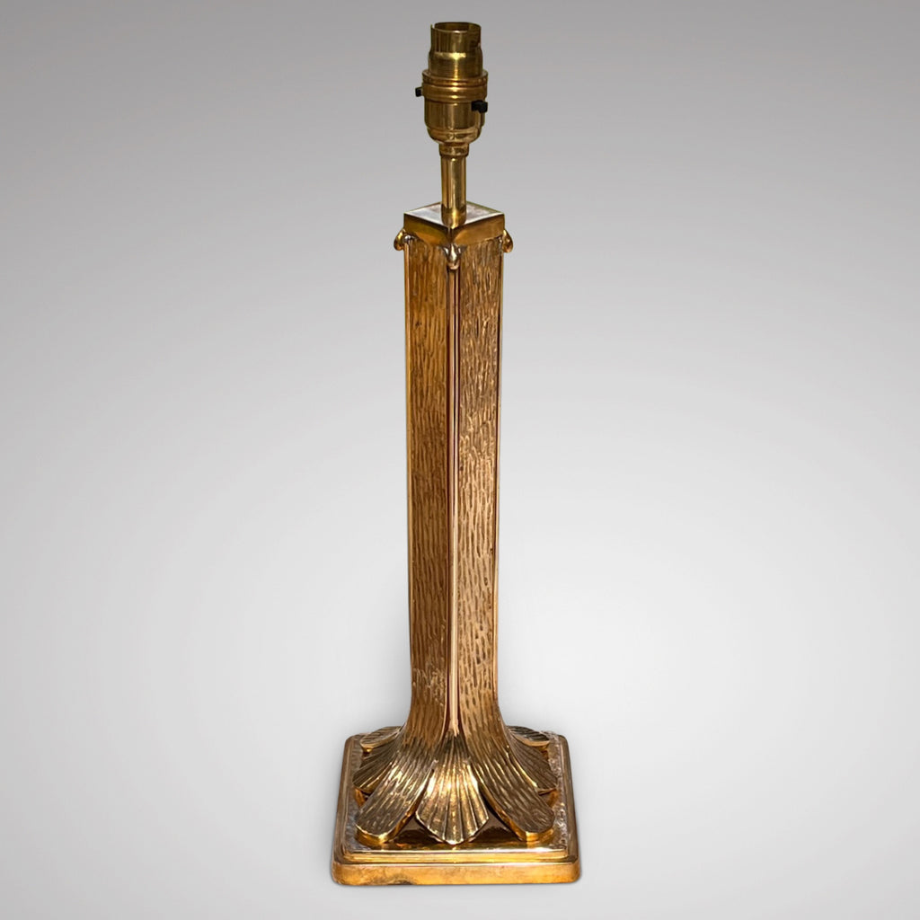 Vintage Textured Brass Table Lamp - Main View - 2