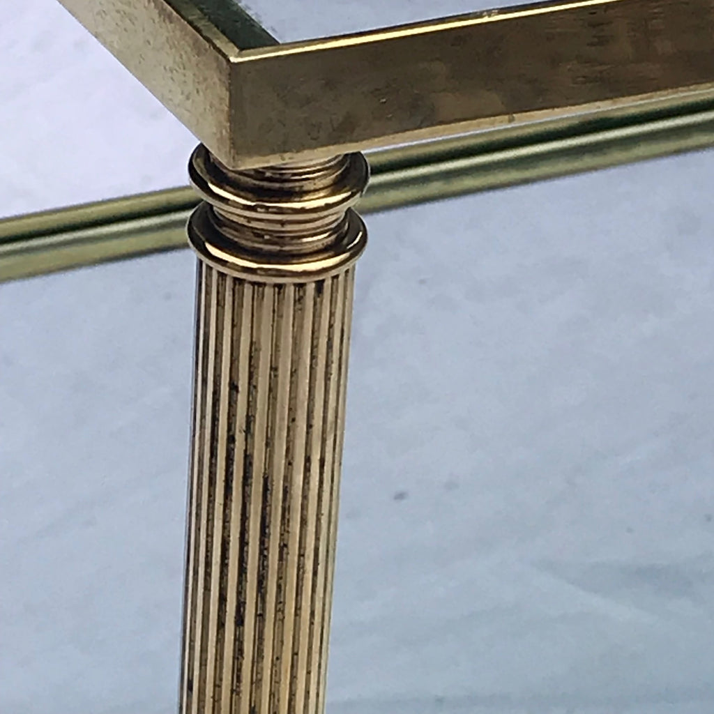 Mid Century Two Tier Brass Coffee Table - Detail View - 4