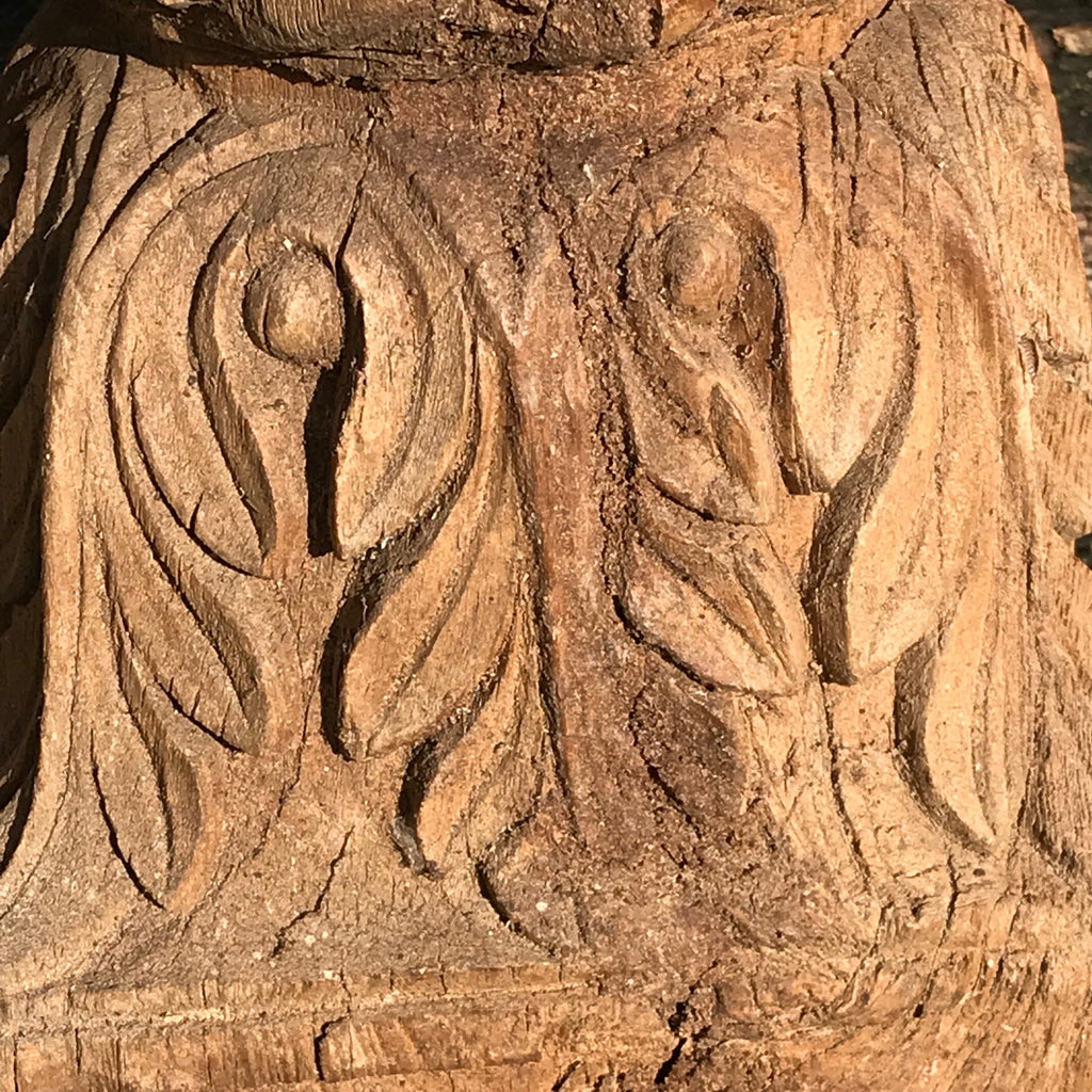 Matched Pair of Tall Asian Carved Columns - Detail View - 8