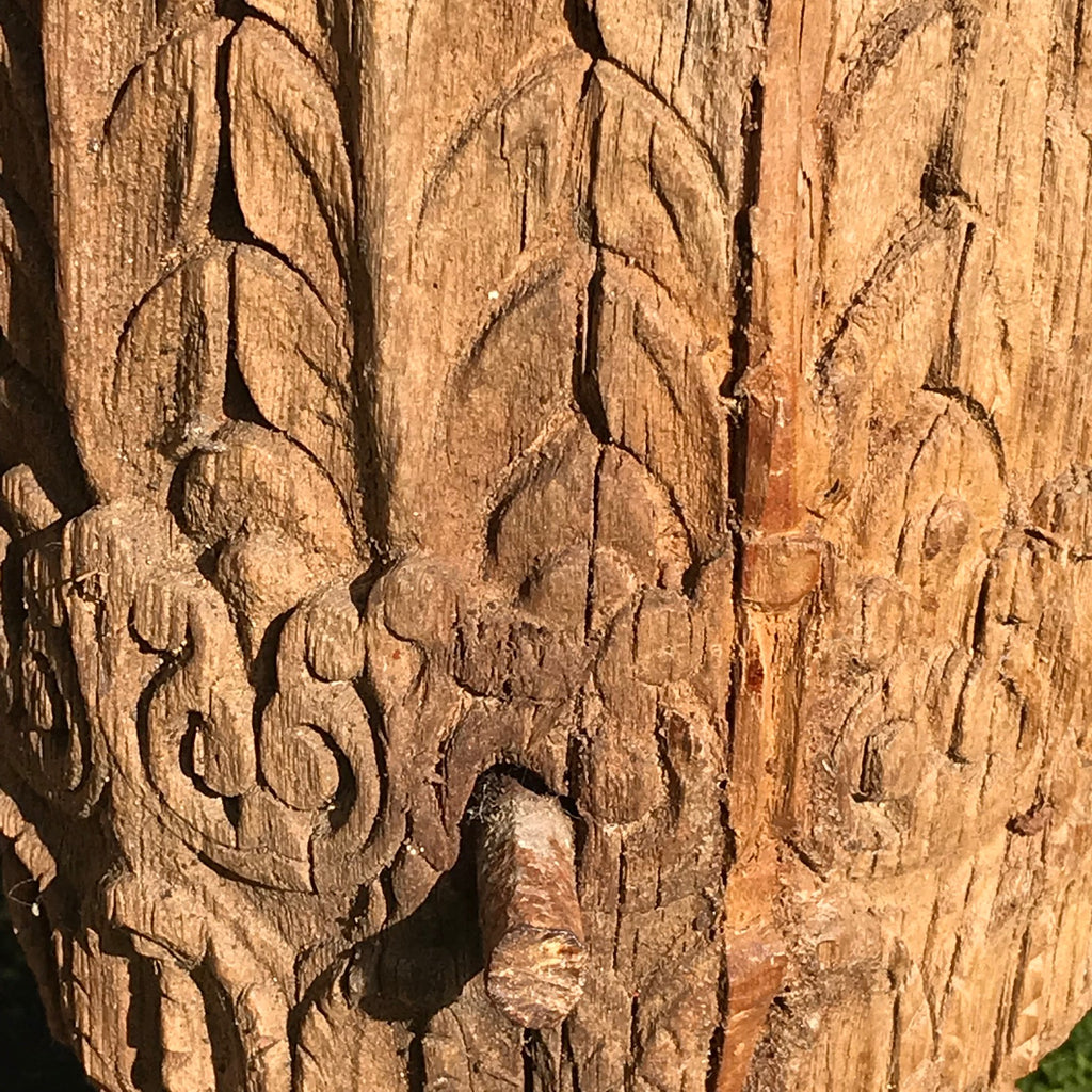 Matched Pair of Tall Asian Carved Columns - Detail View - 9