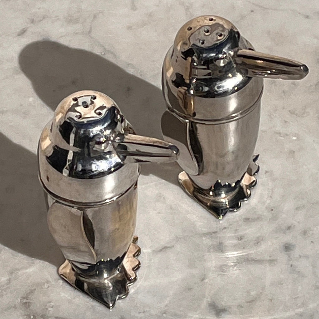 Pair of Silver Plated Penguin Pepperettes by James Deakin & Sons - Detail View - 5