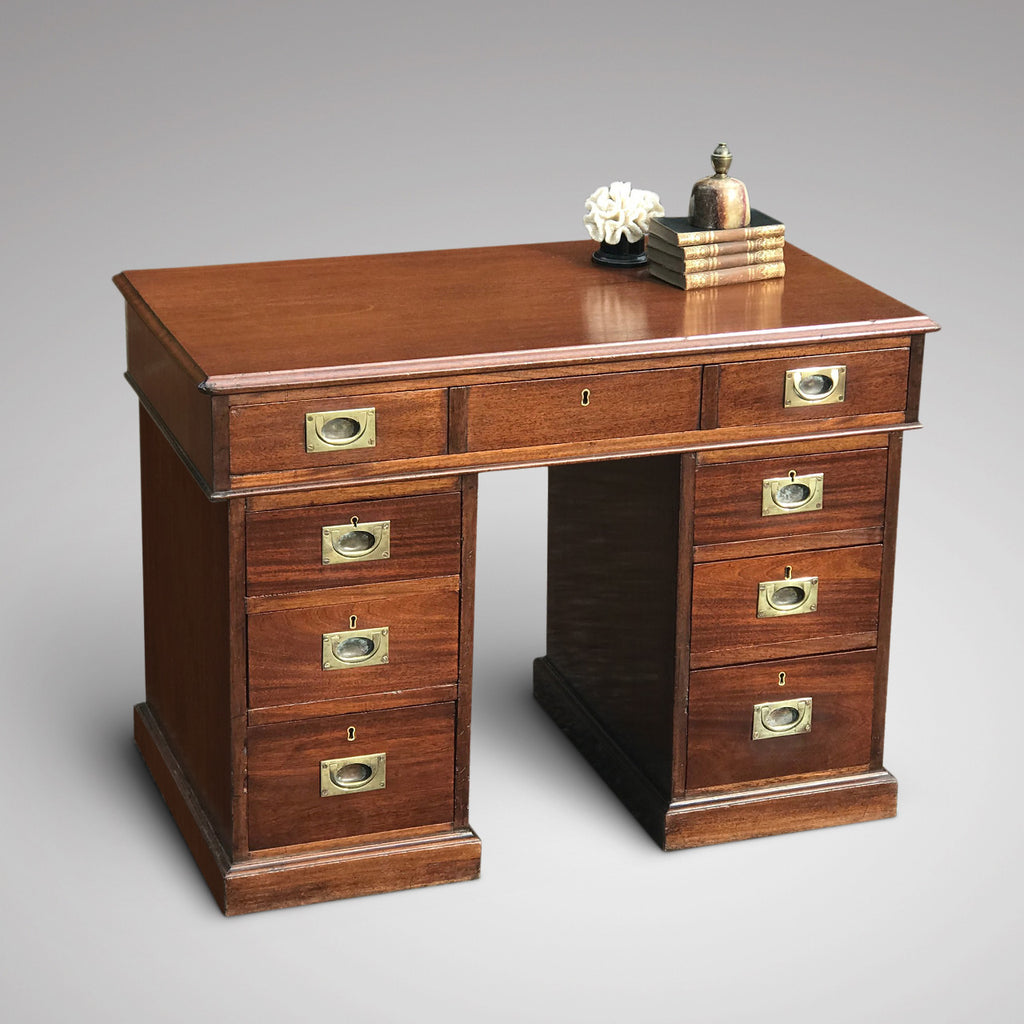 Early 20th Century Mahogany Campaign Desk