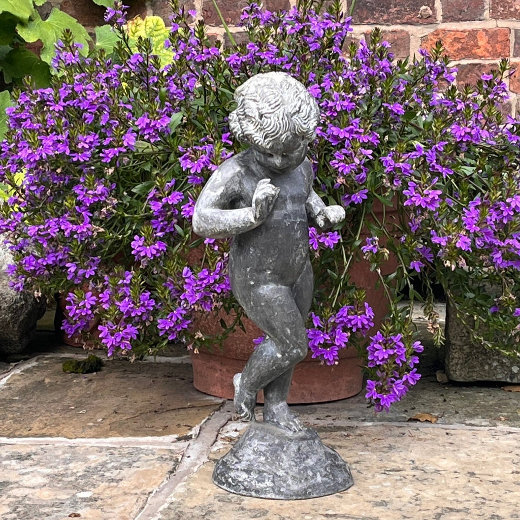Antique Lead Putto Garden Figure - Main View - 1