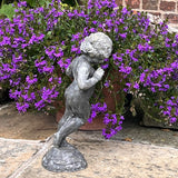 Antique Lead Putto Garden Figure - Side View - 2