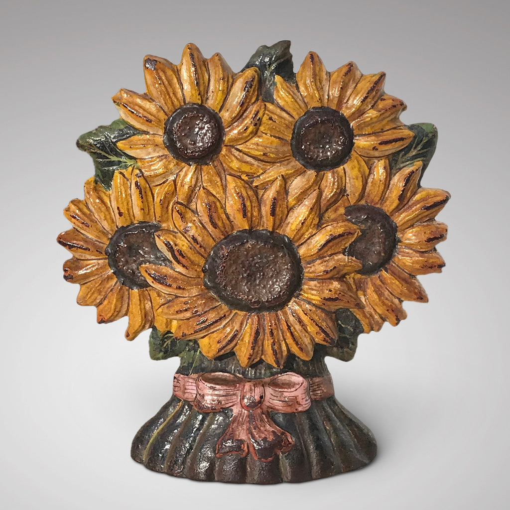 19th Century Cast Iron Sunflower Door Stop - Main View - 1