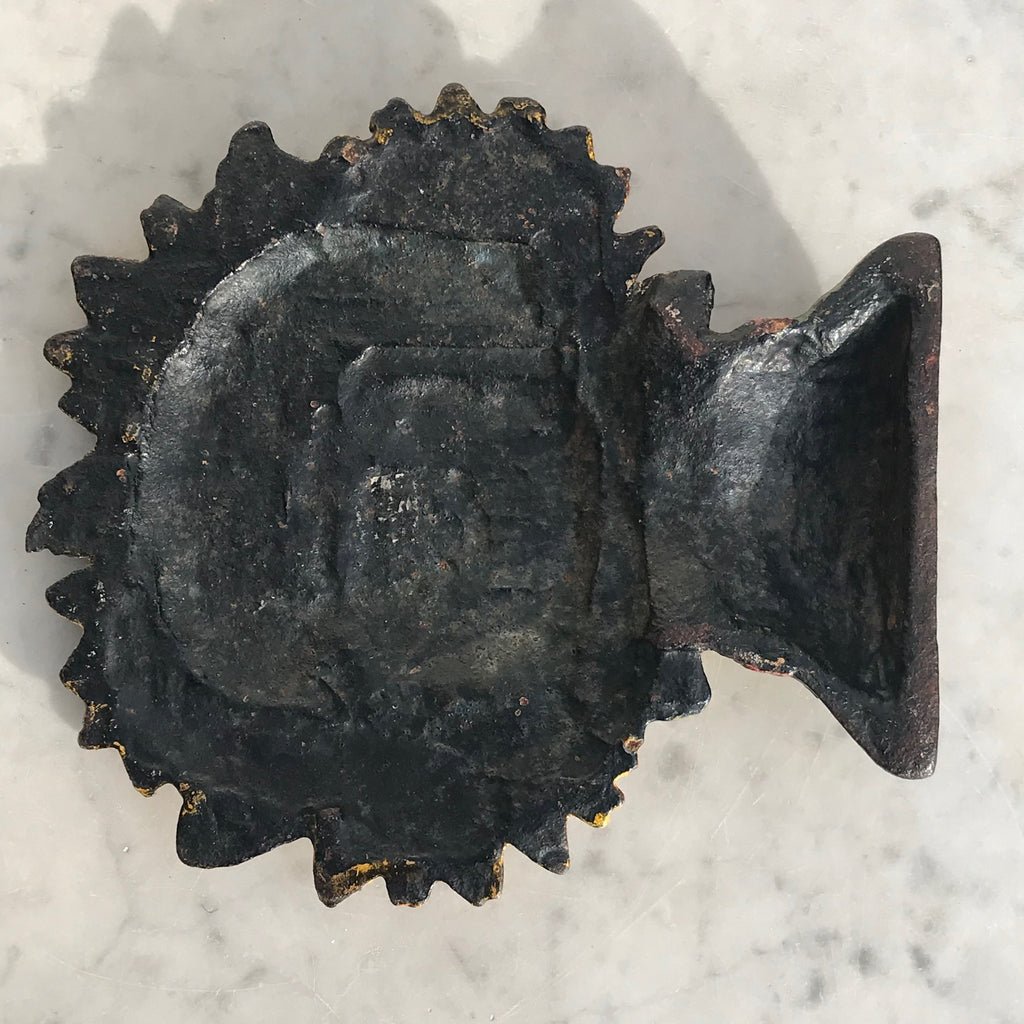 19th Century Cast Iron Sunflower Door Stop - Back View - 2