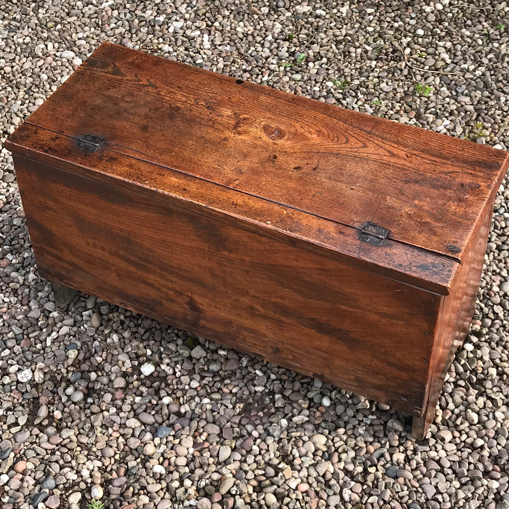 Small Georgian Elm Coffer - Back View - 5