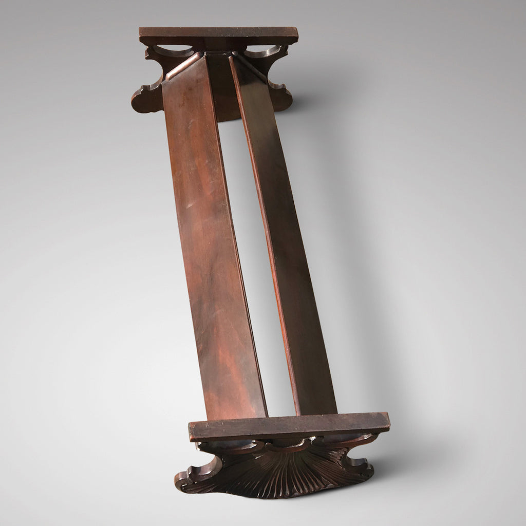 19th Century Mahogany Book Trough with Shell Ends - Underside View - 3