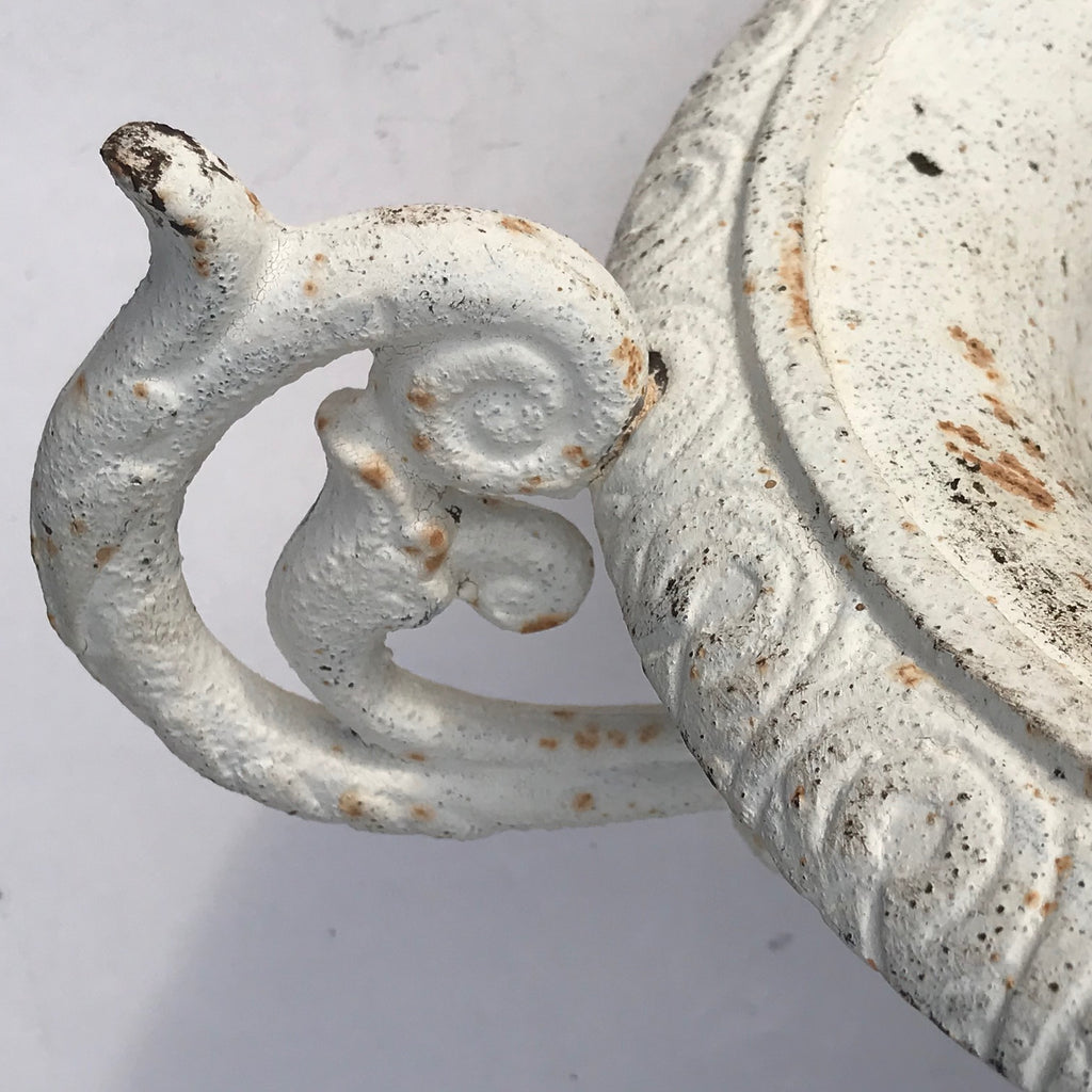 Pair of 19th Century Cast Iron Twin Handled Garden Urns - Detail View - 4