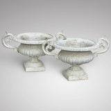 Pair of 19th Century Cast Iron Twin Handled Garden Urns - Main View - 2